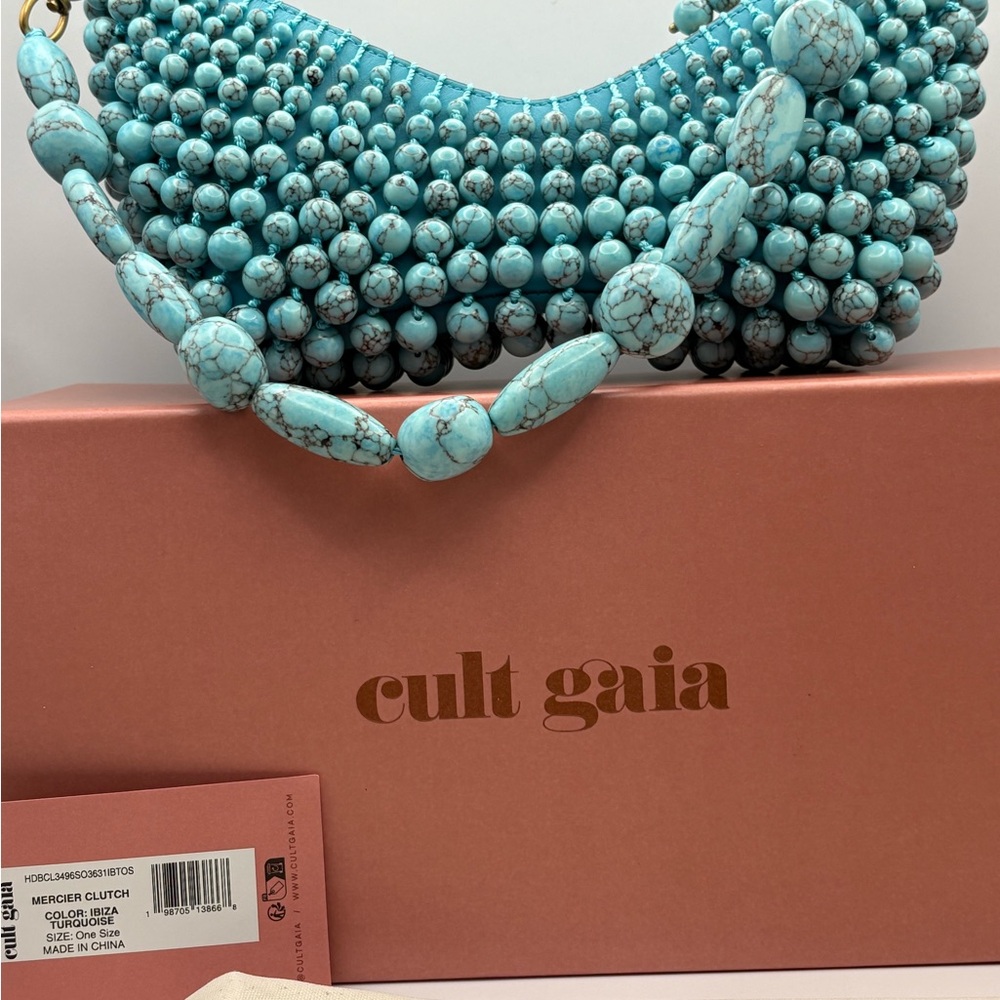 cult gaia Turquoise Mercier Clutch Multi-Bead Shoulder Clutch NWT
